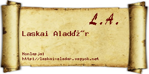 Laskai Aladár névjegykártya